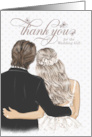 Thank You Wedding Gift Bride and Groom Taupe and Pale Pink card