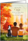 for Wife Wedding Anniversary Autumn Season Couple and Dog card