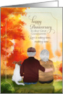 Great Grandparents Wedding Anniversary Senior Couple Autumn card