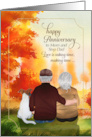 for Mom and Step Dad Wedding Anniversary Senior Couple Autumn card