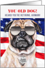 Air Force Retirement Funny Pug Dog in Dog Tags card