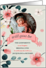 Godparents Request Peach Blossoms with Photo card