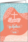 Godfather Request for Son Orange and Blue Swirls card