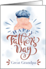 Great Grandpa on Father’s Day Cute Baby in a Gatsby Beret card