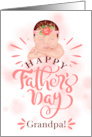 Grandpa on Father’s Day Cute Baby Girl in Peach and Brown card