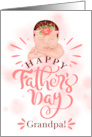 Grandpa on Father’s Day Cute Baby Girl in Peach and Brown card