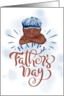 Father’s Day Sweet Brown Skinned Boy in a Denim Cap card