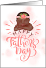 Father’s Day Brown Skinned Baby Girl in Peachy Pink card