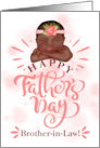 Brother in Law Father’s Day Brown Skinned Baby Girl in Peach card