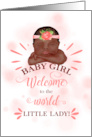 New Baby Congratulations Brown Skinned Baby Girl in Peach card