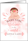 New Baby Congratulations Baby Girl in Peach card