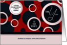 Thank You for Your Business Red Geometric Circles Custom Logo card