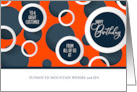 Customer Birthday Orange Geometric Circles Business Name card
