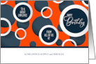 Employee Birthday Orange Geometric Circles Business Name card