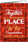 for Brother and Sister in Law Wedding Congratulations Red Roses card