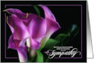 Christian Sympathy Scripture with Purple Calla Lily on Black card