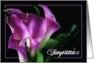 Italian Simpatia with Purple Calla Lily on Black card