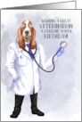 Veterinarian Funny BIrthday Hound Dog Doctor with Stethoscope card