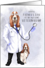 Father’s Day Veterinarian Funny Hound Dog Doctor with Stethoscope card