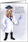 Veterinary Graduate Funny Hound Dog Doctor with Stethoscope card