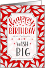 Birthday Wish Big Red Botanical Typography with Custom Relation card