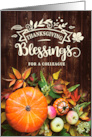 for Colleague Thanksgiving Blessings Harvest Pumkins and Gourds card