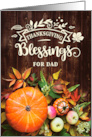 for Dad Thanksgiving Blessings Pumkins and Gourds card