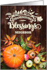 for Neighbor Thanksgiving Blessings Pumkins and Gourds card