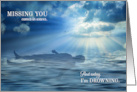Missing You Man Floating in the Ocean Sentimental and Romantic card
