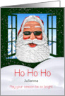 Christmas Cool Santa in Sunglasses with Name card