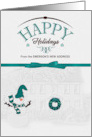 From Our New Address Happy Holidays Snowman and Wreath Custom card