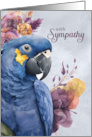 Pet Sympathy Hyacinth Macaw and Botanical Accents in Purple card