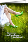 for Aunt Bridesmaid Request Green Wedding Shoes card