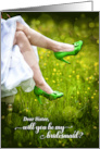 for Sister Bridesmaid Request Green Wedding Shoes card