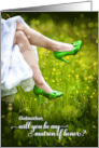 for Godmother Matron of Honor Request Green Wedding Shoes card