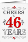 46th Birthday Cheers in Red White and Black Patterns card