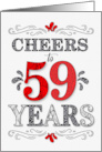 59th Birthday Cheers in Red White and Black Patterns card