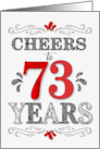 73rd Birthday Cheers in Red White and Black Patterns card