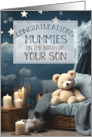 TWO MUMS New Baby Congratulations It’s a Boy Blue LGBTQ card