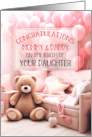 New Baby Congratulations It’s a Girl Pink New Mommy and Daddy card