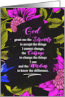 12 Step Recovery Birthday Bold Purple and Green Botancial card