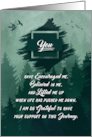 Thank You 12 Step Recovery Shades of Green Woodland Forest card