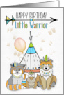 Little Warrior Kid’s Birthday Boho Tribal Theme card