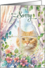 I’m Sorry Cat in a Garden Window card