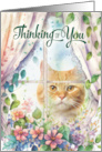 Thinking of You Cat in a Garden Window card