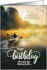 For Great Grandpa Birthday Rowing a Kayak on the Lake card