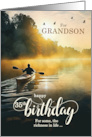 For Grandson 35th Birthday Rowing a Kayak on the Lake card