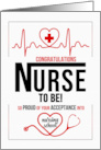 Nursing School Acceptance Congratulations Red Black and White card