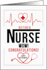 Retirement from Nursing Congratulations Red White and Black card