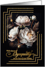 Fiance Sympathy White Magnolia Floral Bouquet on Black card